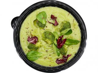 Суп-пюре из брокколи с гренками 